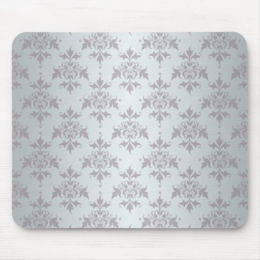 Silver Grey Bale Damask Muster Mousepad (Vorne)