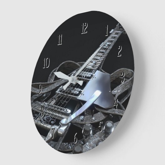 Silver Grey Electric Gitarre Runde Uhr (Winkel)
