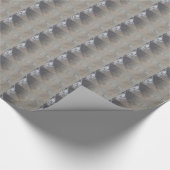 Silver Grey Foiled Fabric Look Geschenkpapier (Ecke)