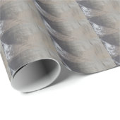 Silver Grey Foiled Fabric Look Geschenkpapier (Rolleneckpunkt)