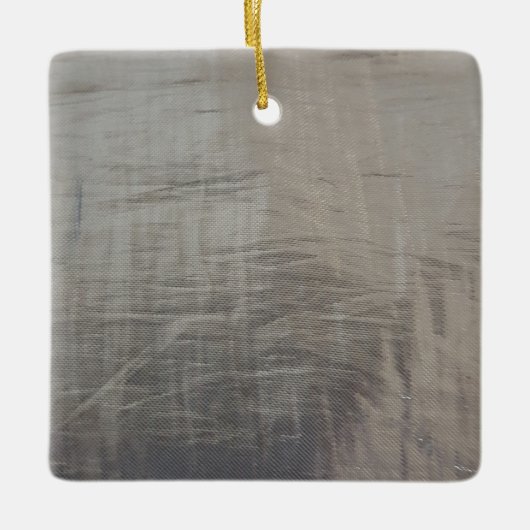 Silver Grey Foiled Fabric Look Keramikornament (Vorderseite)