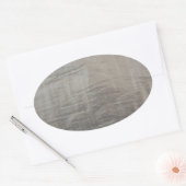Silver Grey Foiled Fabric Look Ovaler Aufkleber (Umschlag)