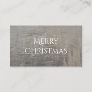 Silver Grey Foiled Fabric Look Visitenkarte