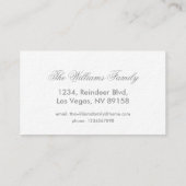 Silver Grey Foiled Fabric Look Visitenkarte (Rückseite)