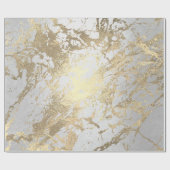 Silver Grey Foxier Gold Marmor Shiny Metallic VIP Geschenkpapier (Flach)