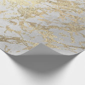 Silver Grey Foxier Gold Marmor Shiny Metallic VIP Geschenkpapier (Ecke)