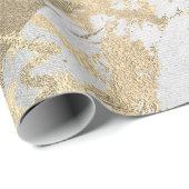 Silver Grey Foxier Gold Marmor Shiny Metallic VIP Geschenkpapier (Rolleneckpunkt)
