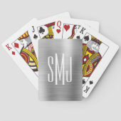 Silver Grey Foy Three Letter Monogram Spielkarten (Rückseite)