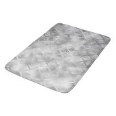 Silver Grey Geometric Abstrakt Bath Mat Badematte (Schrägansicht)