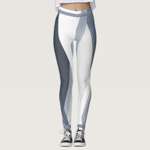 Silver Grey Geometric Women's Leggings