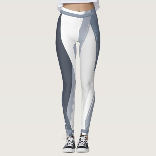 Silver Grey Geometric Women's Leggings (Vorderseite)