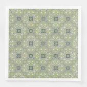 Silver Grey Green Blue Metallic Filigree Muster Serviette (Vorderseite)