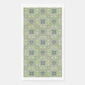 Silver Grey Green Blue Metallic Filigree Muster Serviette (Vorderseite)