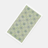 Silver Grey Green Blue Metallic Filigree Muster Serviette (Ecke)