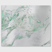 Silver Grey Green Emerald Mint Marble Shiny Glam Geschenkpapier (Flach)