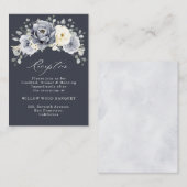 Silver Grey Ivory Floral Winter Rustic Wedding Enc Begleitkarte (Vorne/Hinten)