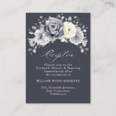 Silver Grey Ivory Floral Winter Rustic Wedding Enc Begleitkarte (Vorderseite)