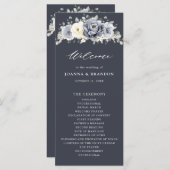Silver Grey Ivory Floral Winter Rustic Wedding Pro Programm (Vorne/Hinten)