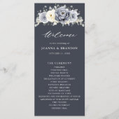 Silver Grey Ivory Floral Winter Rustic Wedding Pro Programm (Vorderseite)