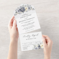 Silver Grey Ivory Floral Winter Rustikale Hochzeit