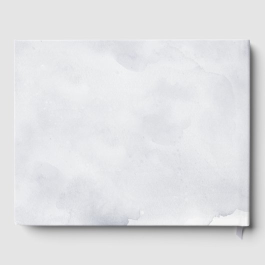 Silver Grey Ivory Floral Winter Rustikale Hochzeit Gästebuch (Rückseite)