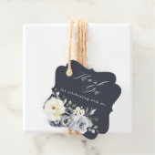 Silver Grey Ivory Floral Winter Rustikale Hochzeit Geschenkanhänger (Beispiel)