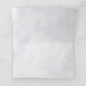 Silver Grey Ivory Floral Winter Rustikale Hochzeit Platzkarte (Innenseite Aufgefaltet)