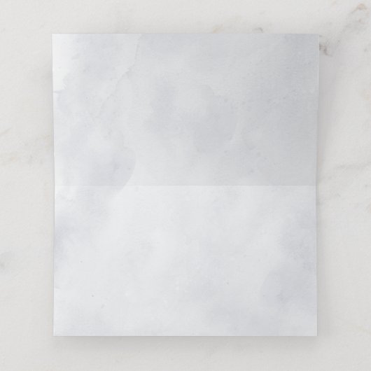 Silver Grey Ivory Floral Winter Rustikale Hochzeit Platzkarte (Innenseite Aufgefaltet)