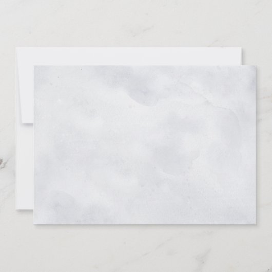 Silver Grey Ivory Floral Winter Rustikale Hochzeit Save The Date (Rückseite)