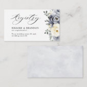 Silver Grey Ivory Floral Winter Wedding Registry Begleitkarte (Vorne/Hinten)