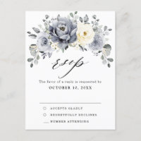 Silver Grey Ivory Floral Winter Wedding UAWG