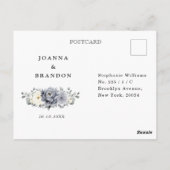 Silver Grey Ivory Floral Winter Wedding UAWG Postkarte (Rückseite)