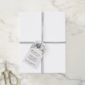 Silver Grey Ivory Floral Winter Wedding Willkommen Geschenkanhänger (Mit Garn)