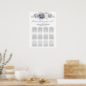 Silver Grey Ivory Winter Wedding Chart Poster (Küche)
