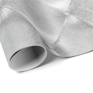 Silver Grey Luxury Opulent Tufted Leather VIP Geschenkpapier