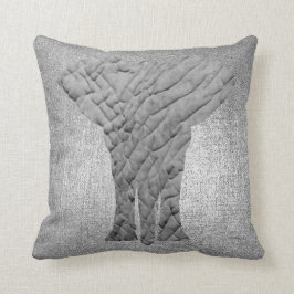 Silver Grey Metallic Black Animal Skin Elephant Kissen