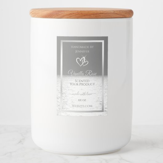 Silver Grey Ocean Sunset Product Packaging Labels Lebensmitteletikett (Vorderseite)