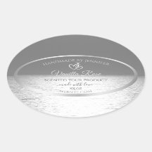 Silver Grey Ocean Sunset Product Packaging Labels