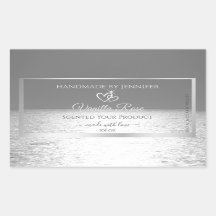Silver Grey Ocean Sunset Product Packaging Labels