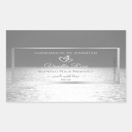 Silver Grey Ocean Sunset Product Packaging Labels Rechteckiger Aufkleber