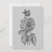 Silver Grey Peony Floral Wedding Save the Date Einladung (Rückseite)