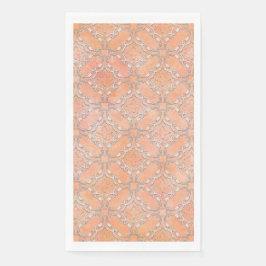 Silver Grey Pink Orange Metallic Filagree Pattern Serviette