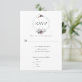 Silver Grey Rust Navy Deer Antler Wedding RSVP (Stehend Vorderseite)