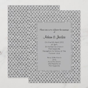 Silver Grey SPOT ELEGANT WEDING Einladung