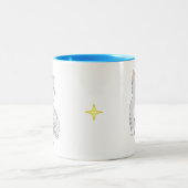 Silver Grey Tabby Kitty Cat & Personalisiert Text  Zweifarbige Tasse (Mittel)