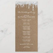 Silver Grey Tropfens Event Program Formal Kraft Programm (Rückseite)