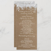 Silver Grey Tropfens Event Program Formal Kraft Programm (Vorne/Hinten)