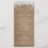 Silver Grey Tropfens Event Program Formal Kraft Programm (Vorderseite)