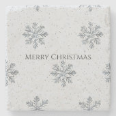 Silver Grey Winter Snowflakes Christmas Steinuntersetzer (Vorderseite)