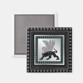 Silver Griffin Magnet (Vorderseite/Rückseite)